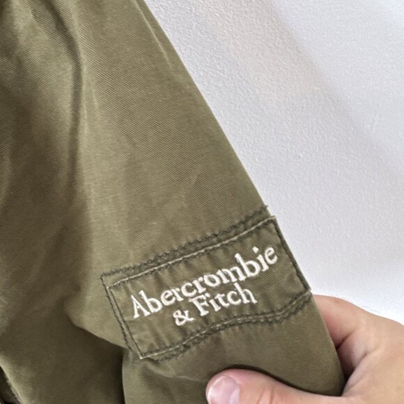 Abercrombie Fitch Jacket Mens M Quilted Military Army Green Utility Vintage Y2K - Picture 2 of 9
